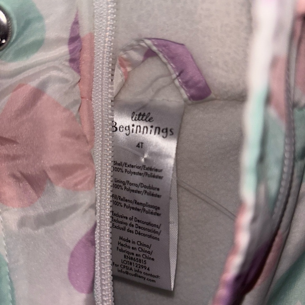 Kids|4T Puffer Jacket Heart Patterned - Picture 5 of 7